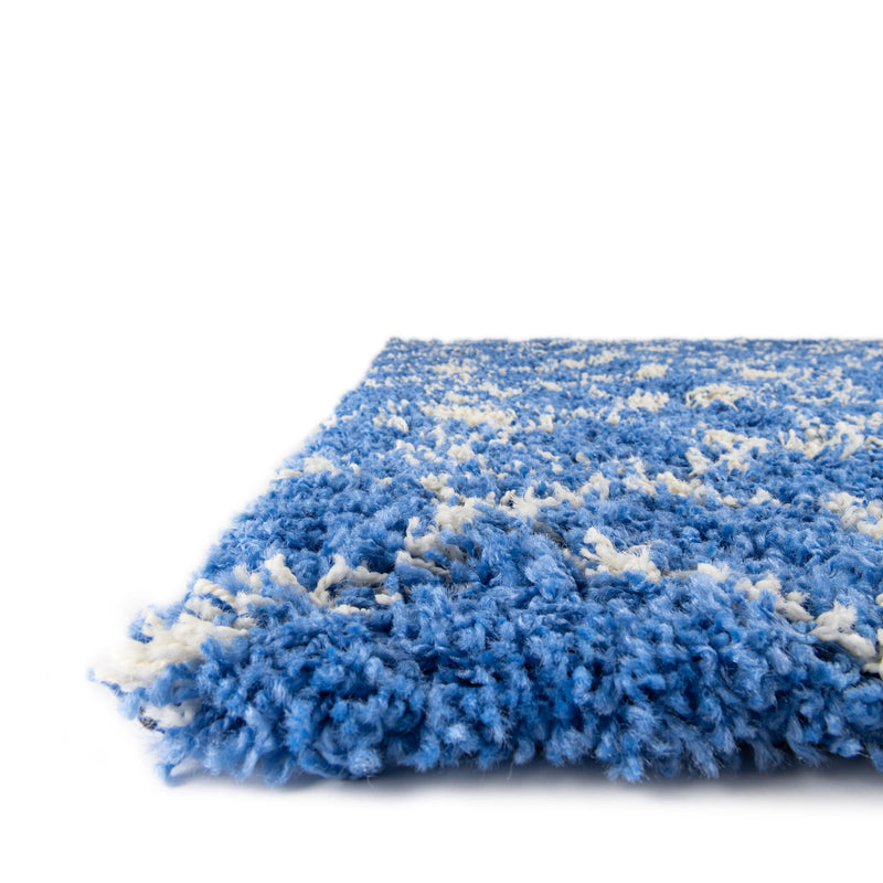 Berber Lattice Shag Collection Area Rug - Atlas (Periwinkle Blue) Runner Periwinkle Blue lifestyle 6