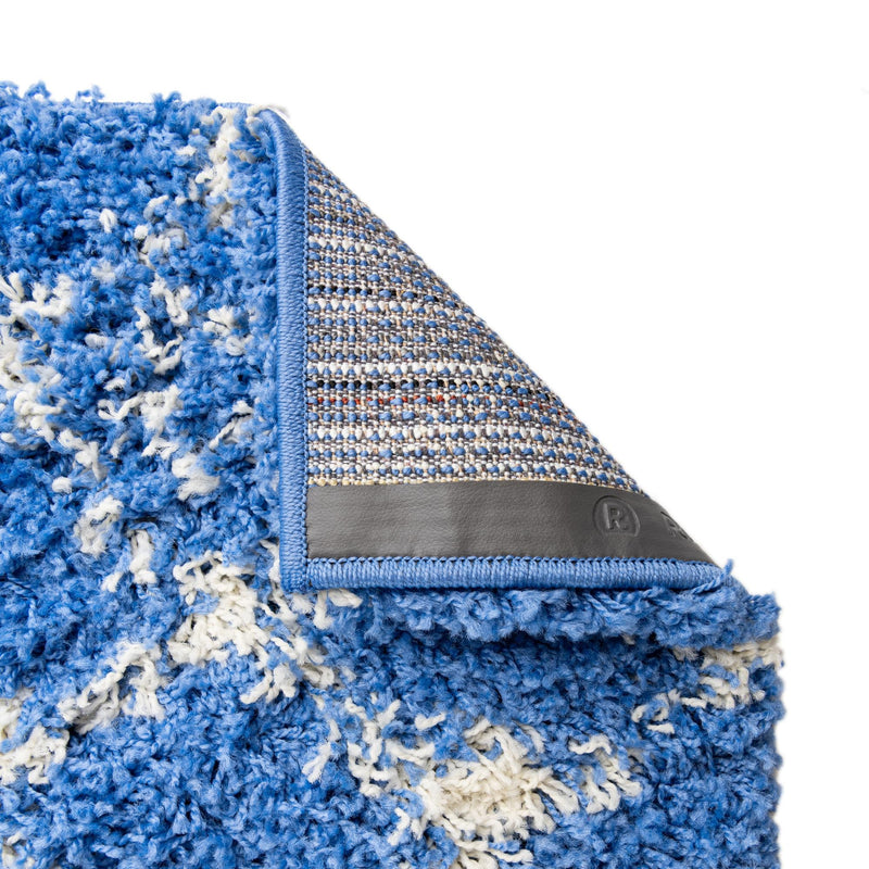 Berber Lattice Shag Collection Area Rug - Atlas (Periwinkle Blue) Runner Periwinkle Blue lifestyle 8