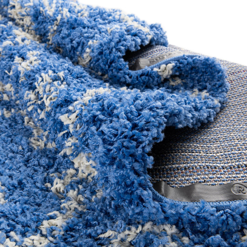 Berber Lattice Shag Collection Area Rug - Atlas (Periwinkle Blue) Runner Periwinkle Blue lifestyle 12