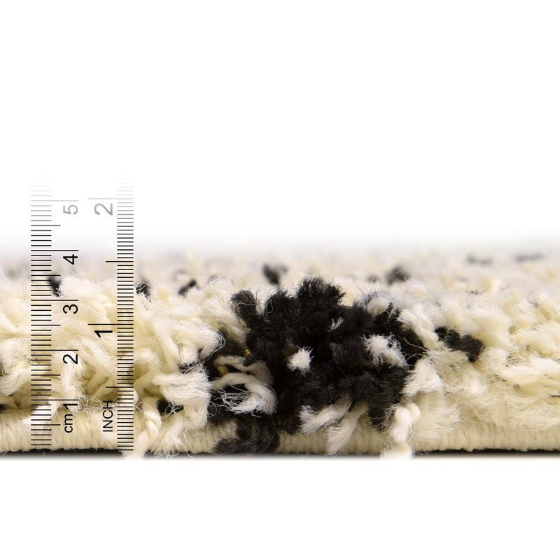 Lattice Loft Shag Collection Area Rug - Soho (White and Black) Runner White and Black lifestyle 3