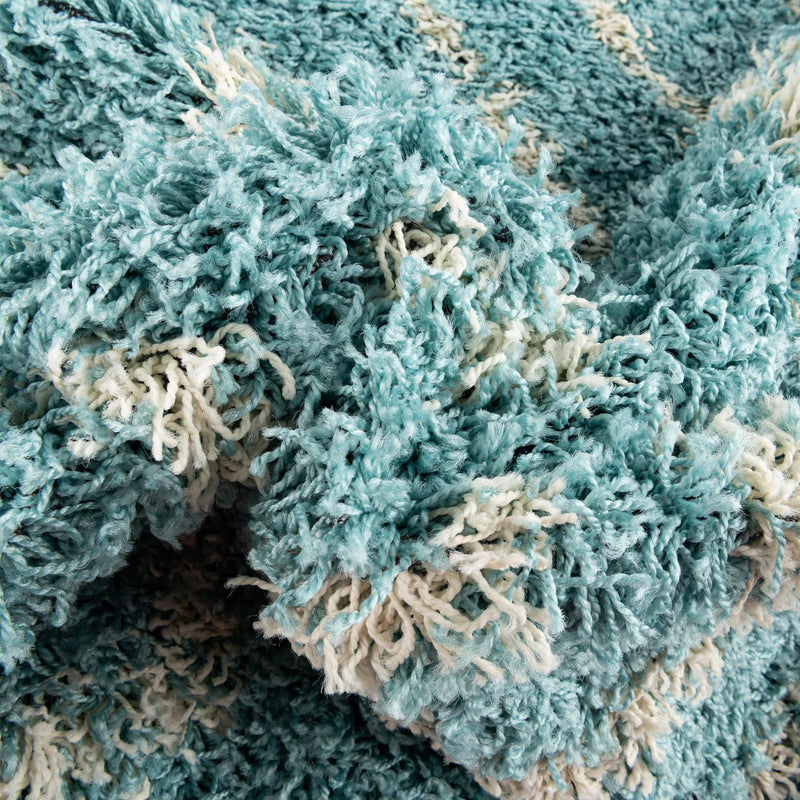 Lattice Loft Shag Collection Area Rug - Soho (Aqua) Rectangle Aqua lifestyle 6