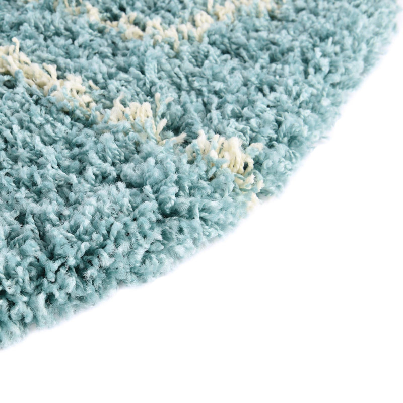 Lattice Loft Shag Collection Area Rug - Soho (Aqua) Round Aqua lifestyle 6