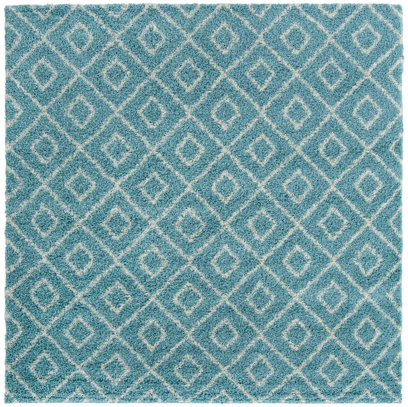 Lattice Loft Shag Collection Area Rug - Soho (Aqua) Square Aqua Main