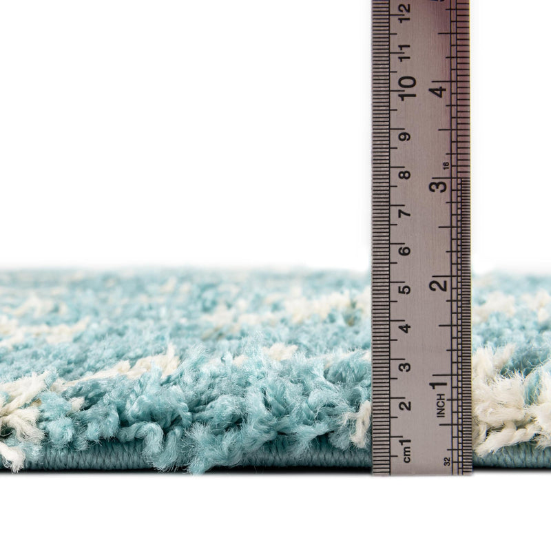 Lattice Loft Shag Collection Area Rug - Soho (Aqua) Runner Aqua lifestyle 4