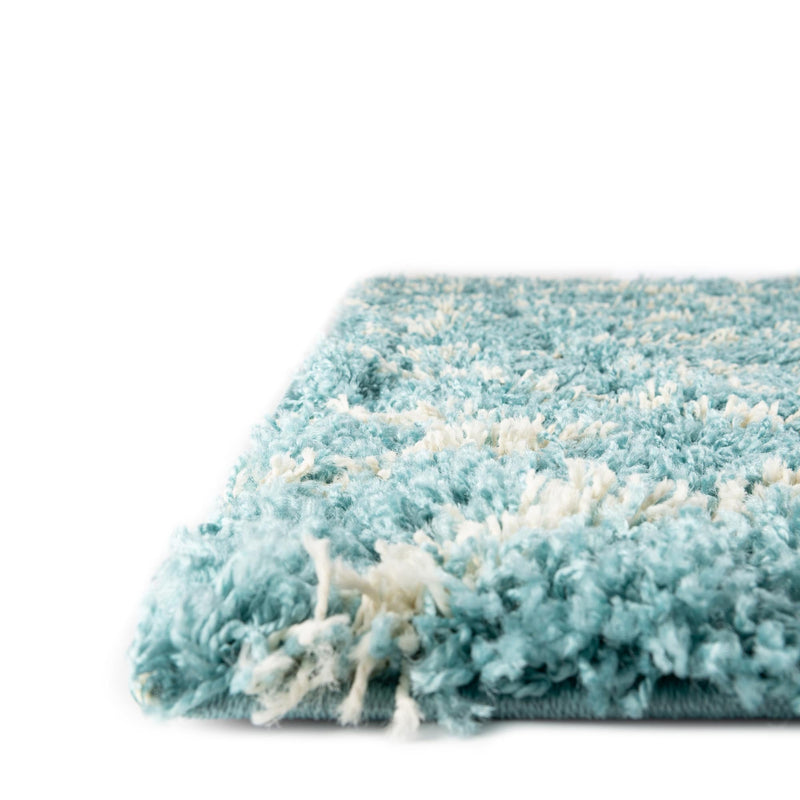 Lattice Loft Shag Collection Area Rug - Soho (Aqua) Runner Aqua lifestyle 6