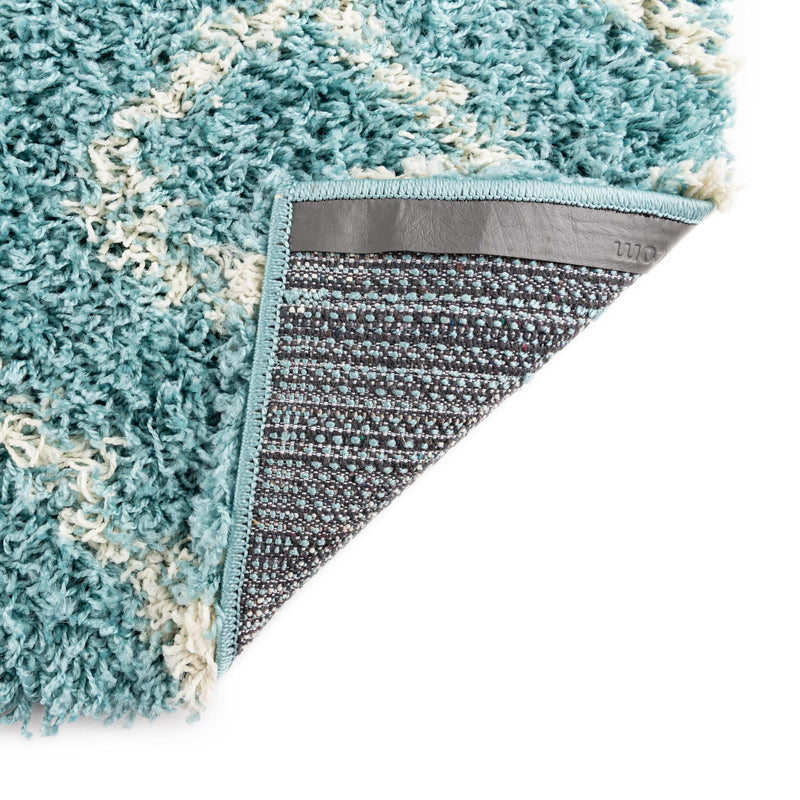 Lattice Loft Shag Collection Area Rug - Soho (Aqua) Runner Aqua lifestyle 8