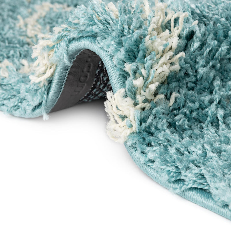 Lattice Loft Shag Collection Area Rug - Soho (Aqua) Runner Aqua lifestyle 9