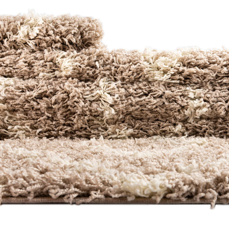 Lattice Loft Shag Collection Area Rug - Soho (Light Brown) Runner Light Brown lifestyle 13