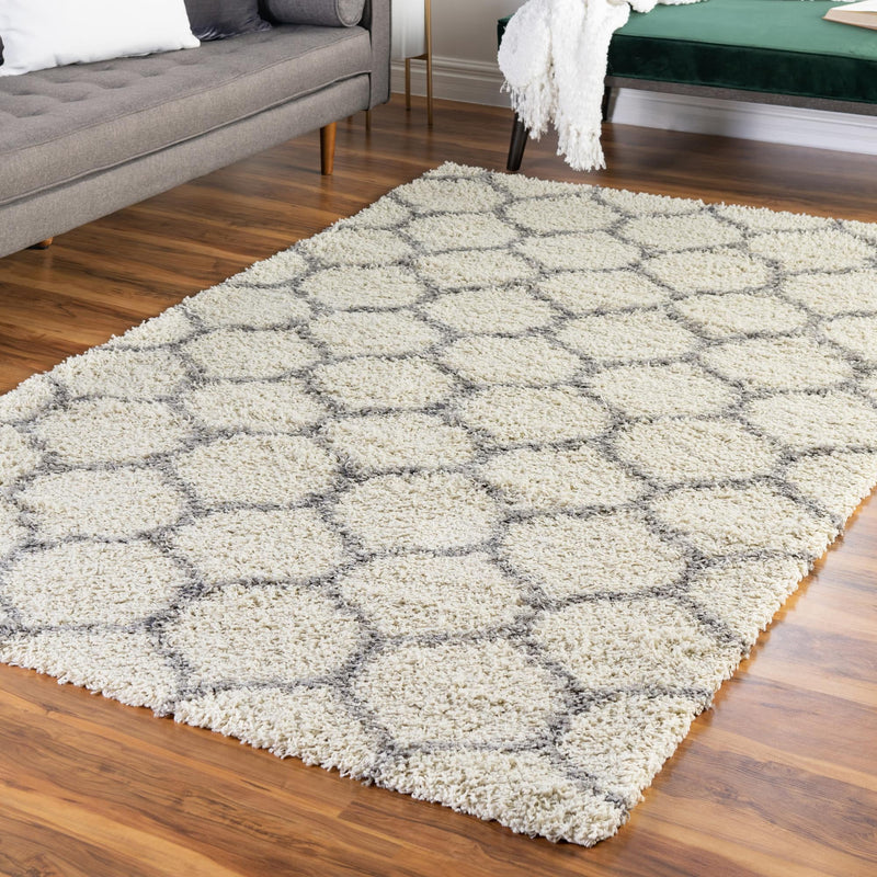 Lattice Loft Shag Collection Area Rug - Chelsea (Ivory) Rectangle Ivory lifestyle 14