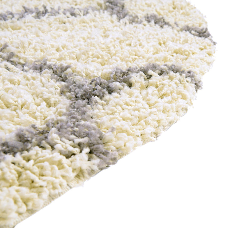 Lattice Loft Shag Collection Area Rug - Chelsea (Ivory) Round Ivory lifestyle 5
