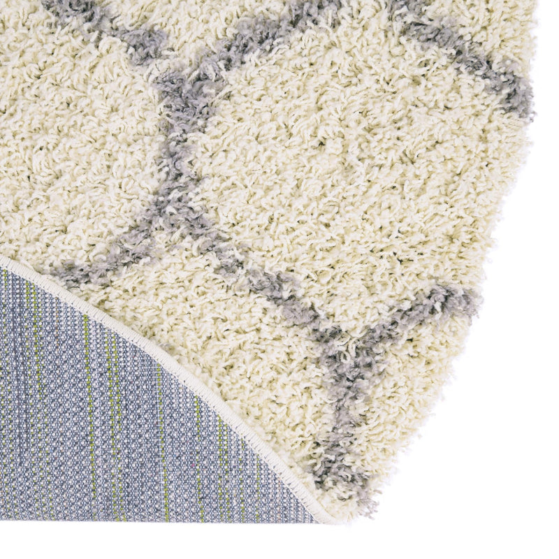 Lattice Loft Shag Collection Area Rug - Chelsea (Ivory) Round Ivory lifestyle 7