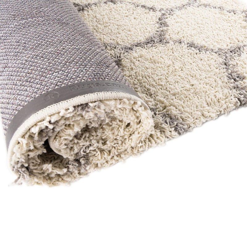 Lattice Loft Shag Collection Area Rug - Chelsea (Ivory) Runner Ivory lifestyle 11