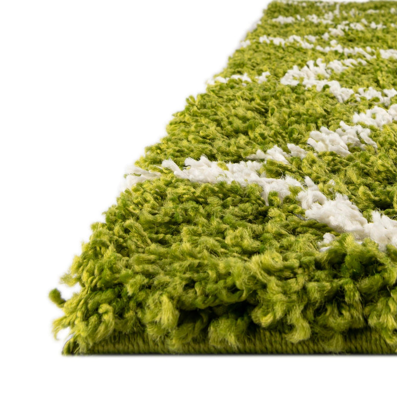 Lattice Loft Shag Collection Area Rug - Chelsea (Green) Rectangle Green lifestyle 5