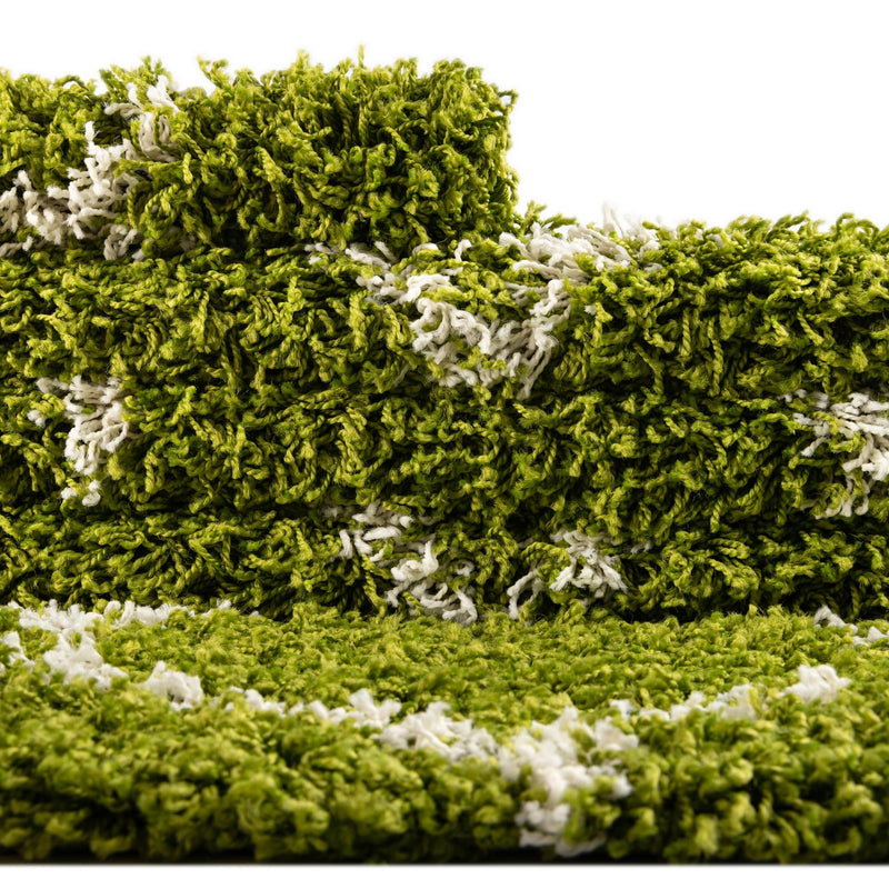 Lattice Loft Shag Collection Area Rug - Chelsea (Green) Rectangle Green lifestyle 12