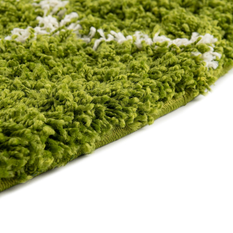Lattice Loft Shag Collection Area Rug - Chelsea (Green) Oval Green lifestyle 5