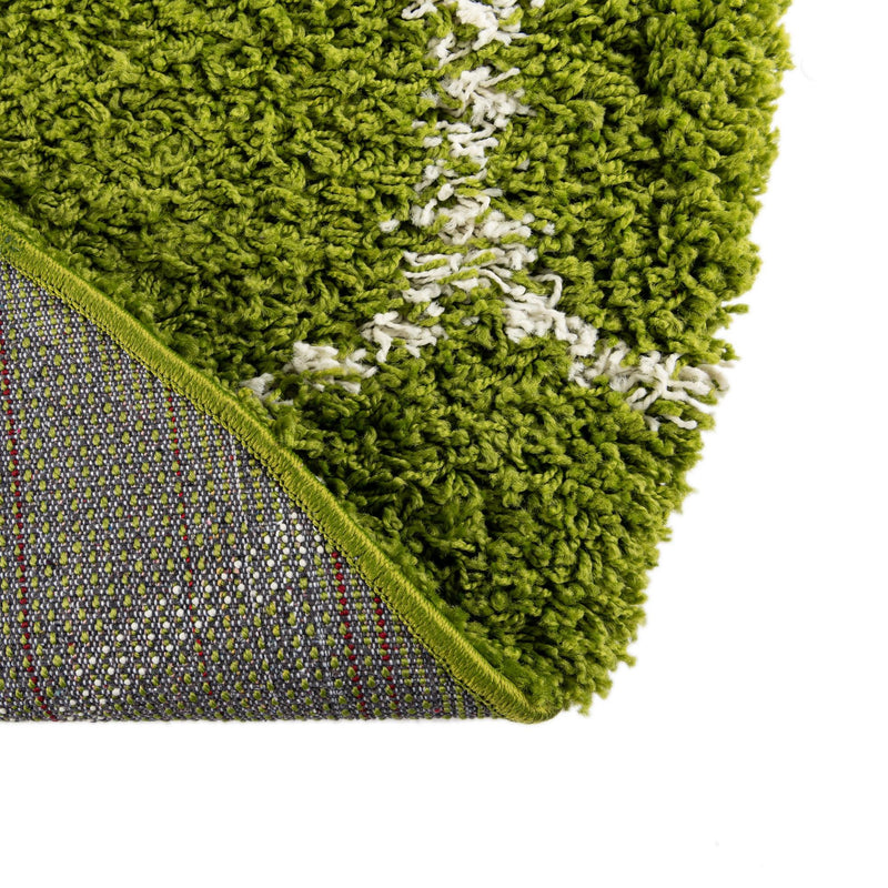 Lattice Loft Shag Collection Area Rug - Chelsea (Green) Oval Green lifestyle 7