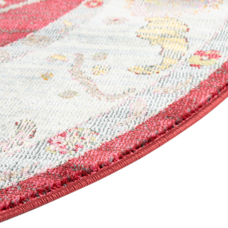 Arcadia Rugs Collection Area Rug - Eden (Red) Round Red lifestyle 39
