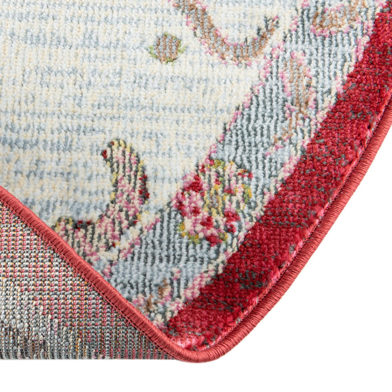 Arcadia Rugs Collection Area Rug - Eden (Red) Round Red lifestyle 48
