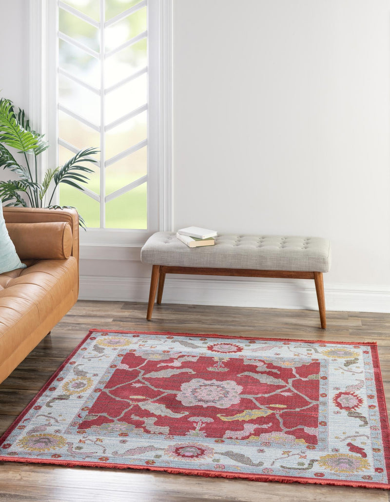 Arcadia Rugs Collection Area Rug - Eden (Red) Square Red lifestyle 19