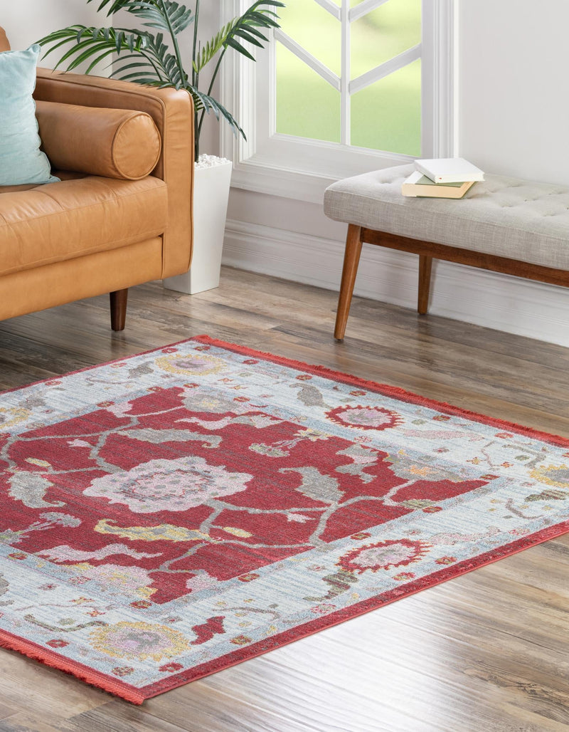 Arcadia Rugs Collection Area Rug - Eden (Red) Square Red lifestyle 24