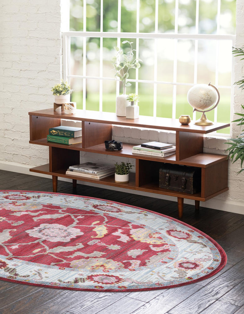 Arcadia Rugs Collection Area Rug - Eden (Red) Oval Red lifestyle 25