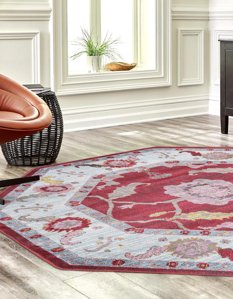 Arcadia Rugs Collection Area Rug - Eden (Red) Octagon Red lifestyle 26