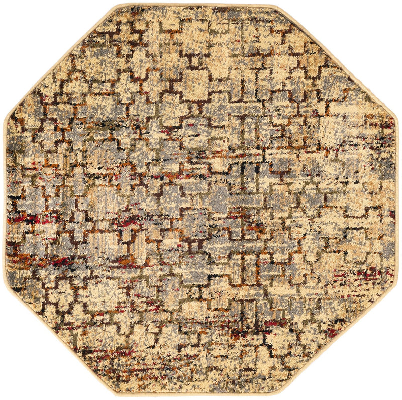 Neptune Elegance Collection Area Rug - Proteus Octagon Beige Cream lifestyle 39