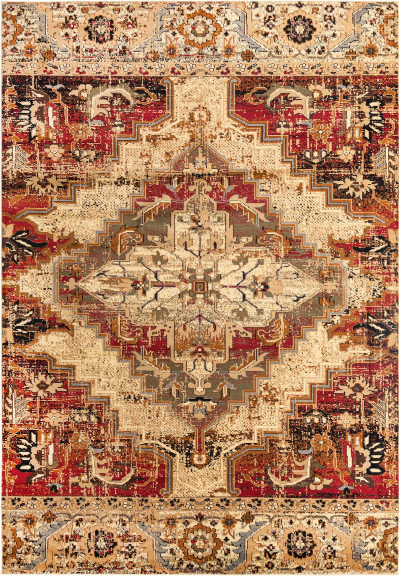 Neptune Elegance Collection Area Rug - Naiad Rectangle Burgundy Beige Main