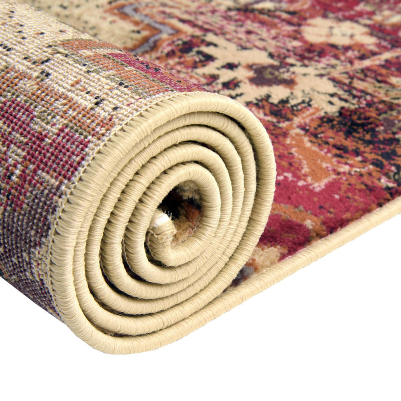 Neptune Elegance Collection Area Rug - Naiad Rectangle Burgundy Beige lifestyle 11
