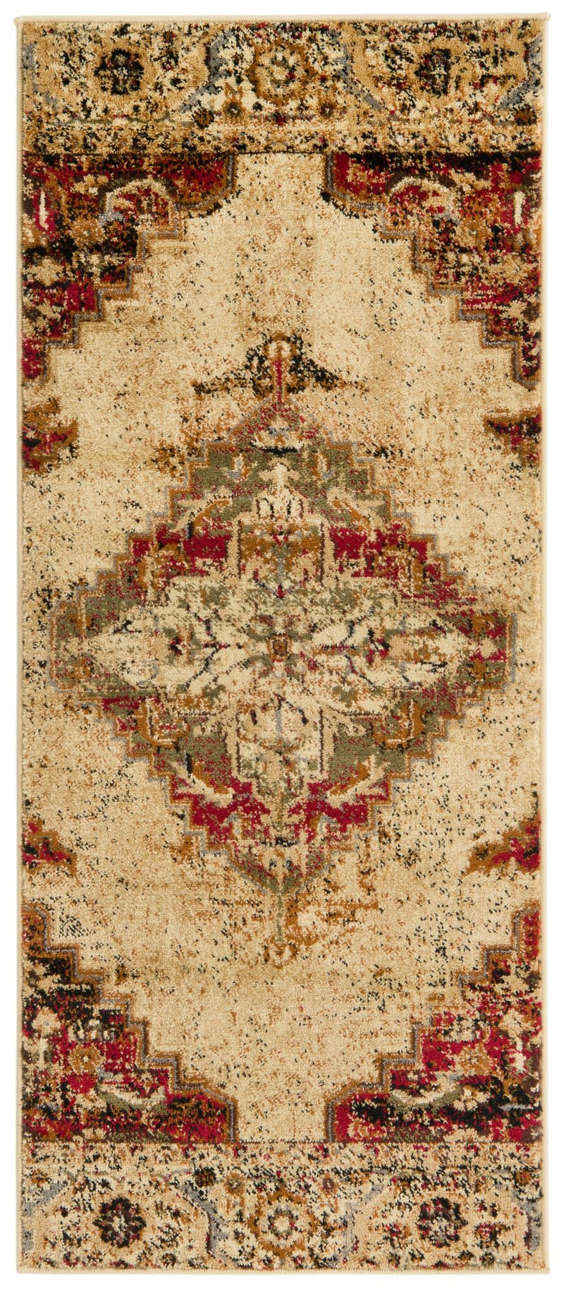 Neptune Elegance Collection Area Rug - Naiad Runner Burgundy Beige lifestyle 19