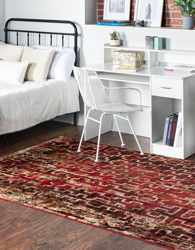 Neptune Elegance Collection Area Rug - Proteus Rectangle Burgundy lifestyle 6