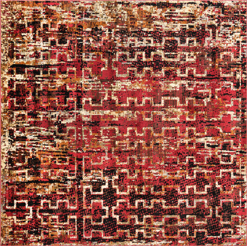 Neptune Elegance Collection Area Rug - Proteus Square Burgundy lifestyle 31