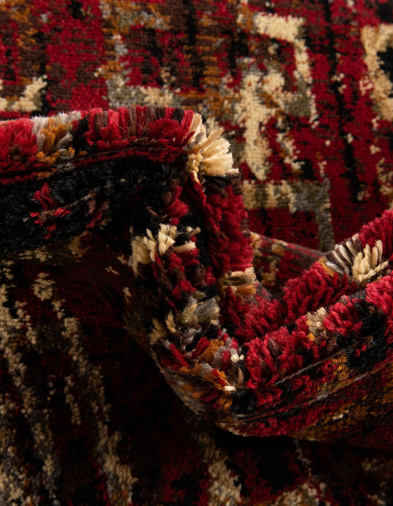 Neptune Elegance Collection Area Rug - Proteus Round Burgundy lifestyle 77