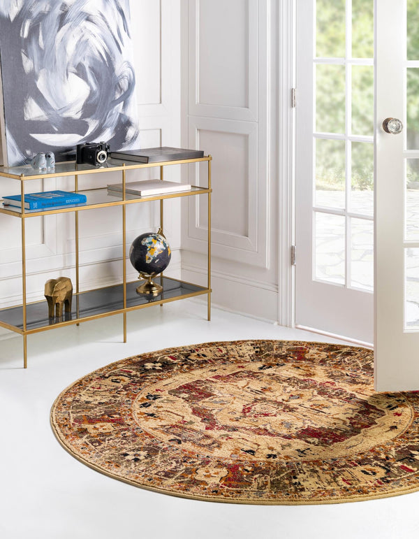 Neptune Elegance Collection Area Rug - Thalassa Round Cream lifestyle 20