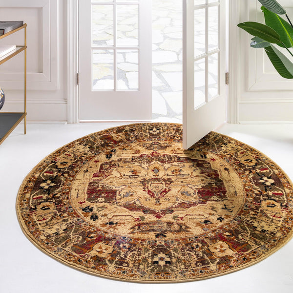 Neptune Elegance Collection Area Rug - Thalassa Round Cream lifestyle 44