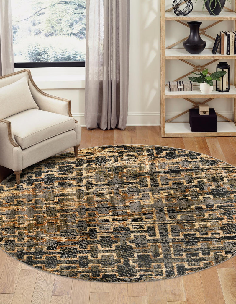 Neptune Elegance Collection Area Rug - Proteus Round Blue lifestyle 35