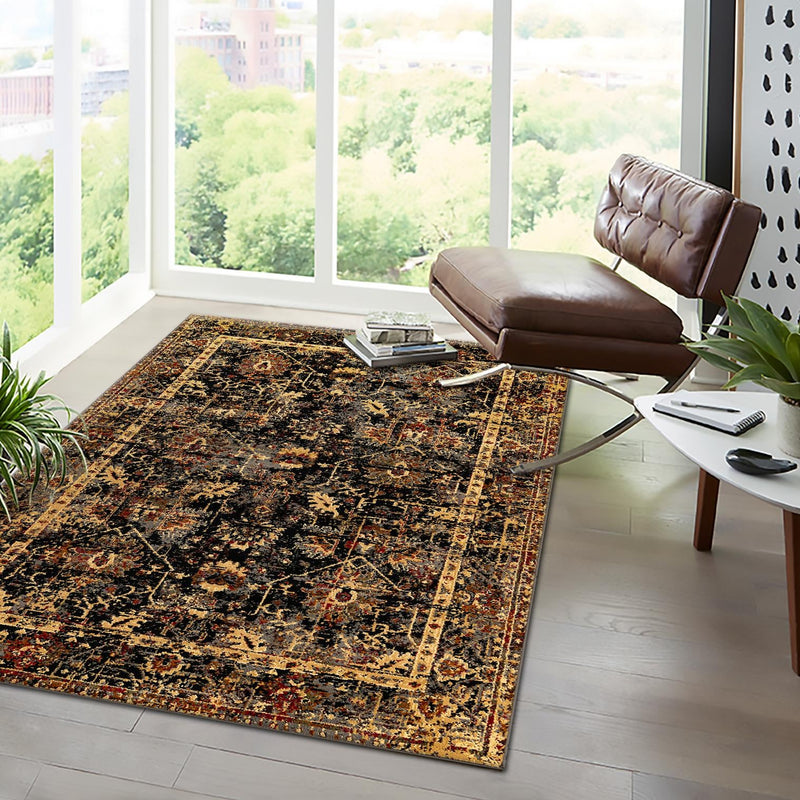 Neptune Elegance Collection Area Rug - Galatea (Black) Rectangle Black lifestyle 14