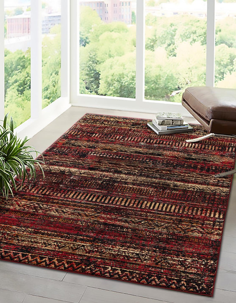 Neptune Elegance Collection Area Rug - Nereid Rectangle Burgundy lifestyle 6