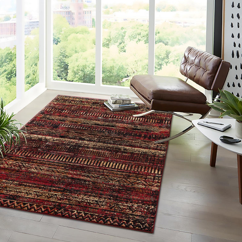 Neptune Elegance Collection Area Rug - Nereid Rectangle Burgundy lifestyle 42