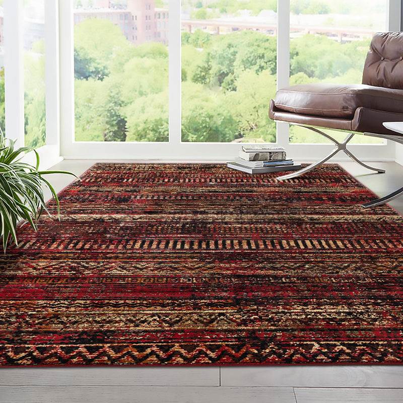 Neptune Elegance Collection Area Rug - Nereid Rectangle Burgundy lifestyle 45