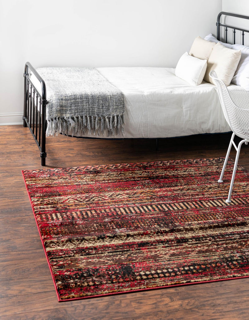 Neptune Elegance Collection Area Rug - Nereid Square Burgundy lifestyle 67