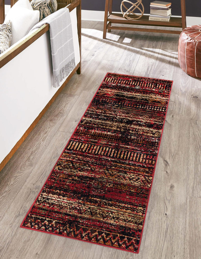 Neptune Elegance Collection Area Rug - Nereid Runner Burgundy lifestyle 64
