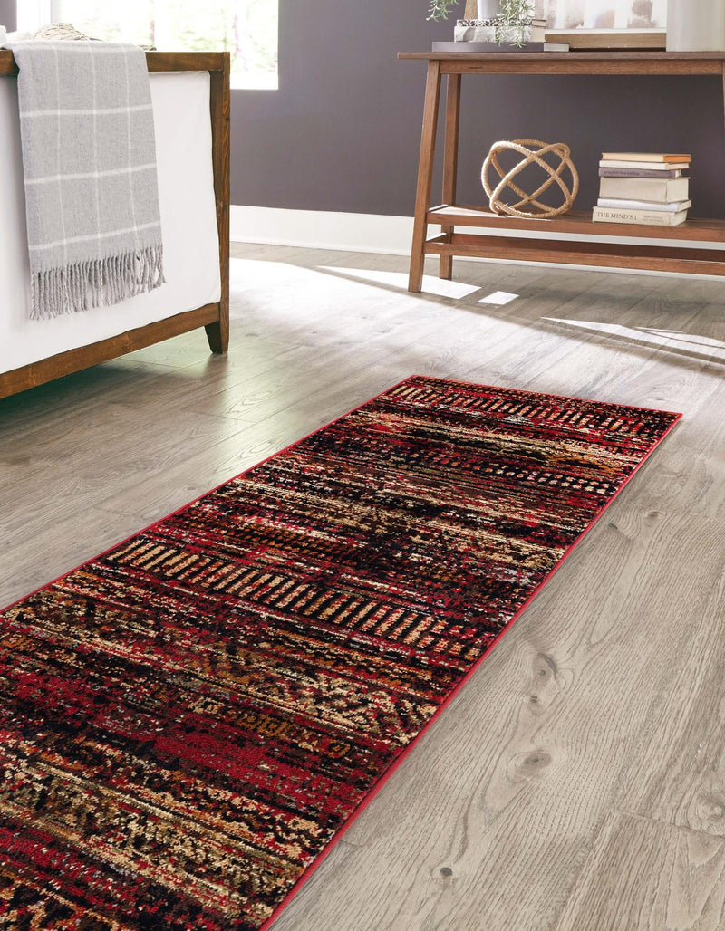Neptune Elegance Collection Area Rug - Nereid Runner Burgundy lifestyle 75
