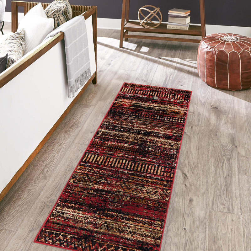 Neptune Elegance Collection Area Rug - Nereid Runner Burgundy lifestyle 193