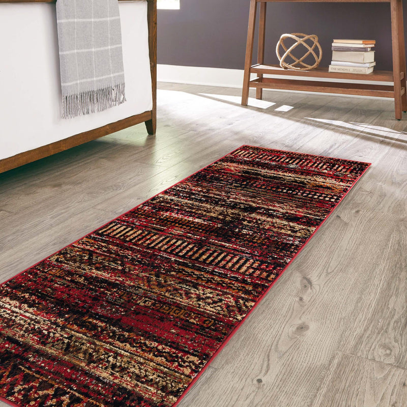 Neptune Elegance Collection Area Rug - Nereid Runner Burgundy lifestyle 200