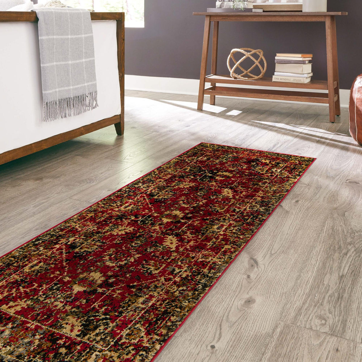 Neptune Elegance Collection Area Rug - Galatea (Burgundy) Runner Burgundy lifestyle 72