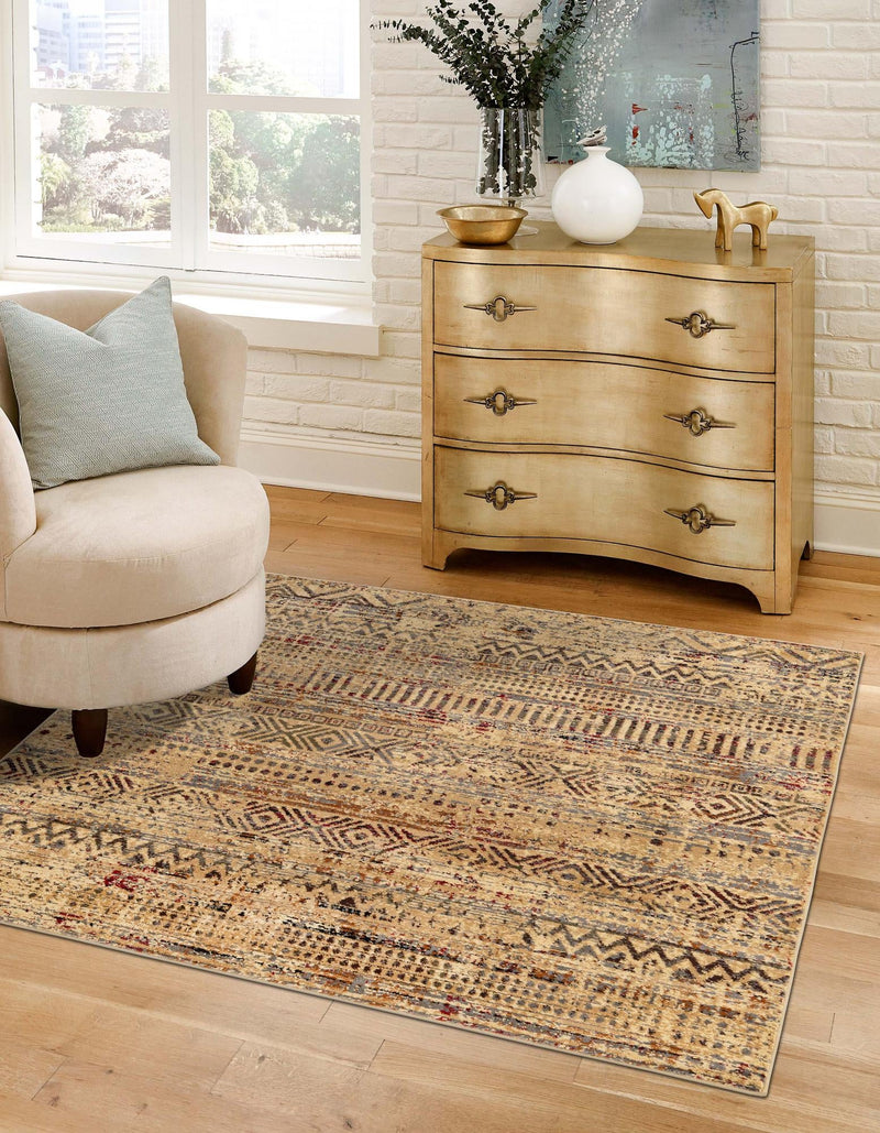 Neptune Elegance Collection Area Rug - Nereid Square Beige lifestyle 60