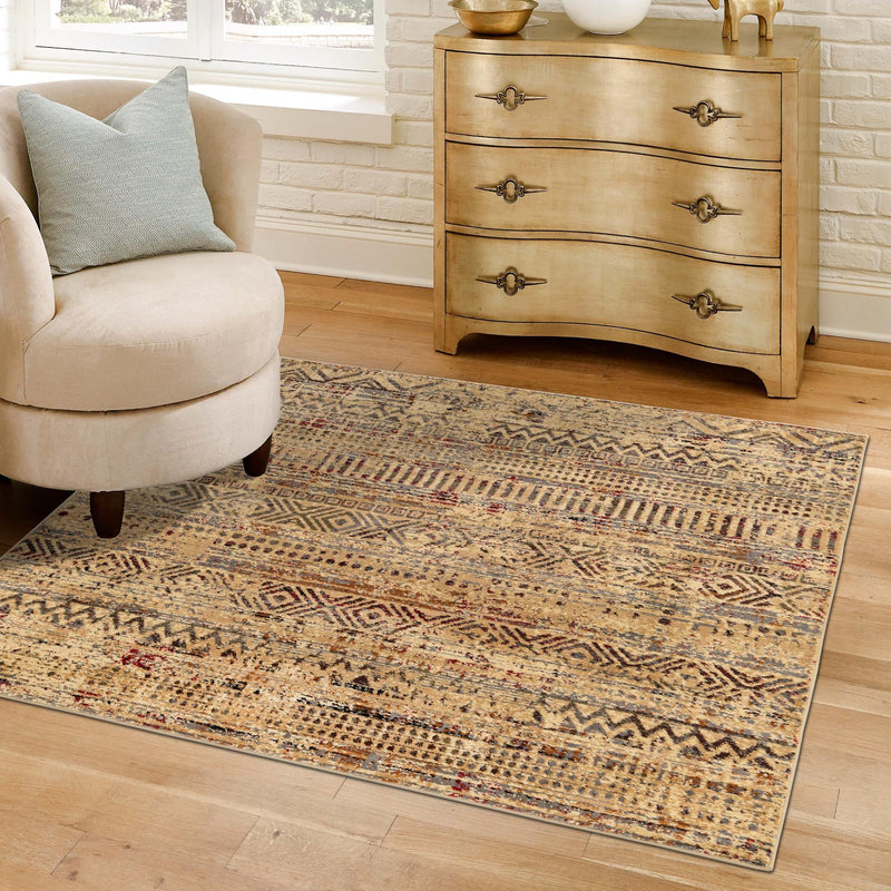 Neptune Elegance Collection Area Rug - Nereid Square Beige lifestyle 191