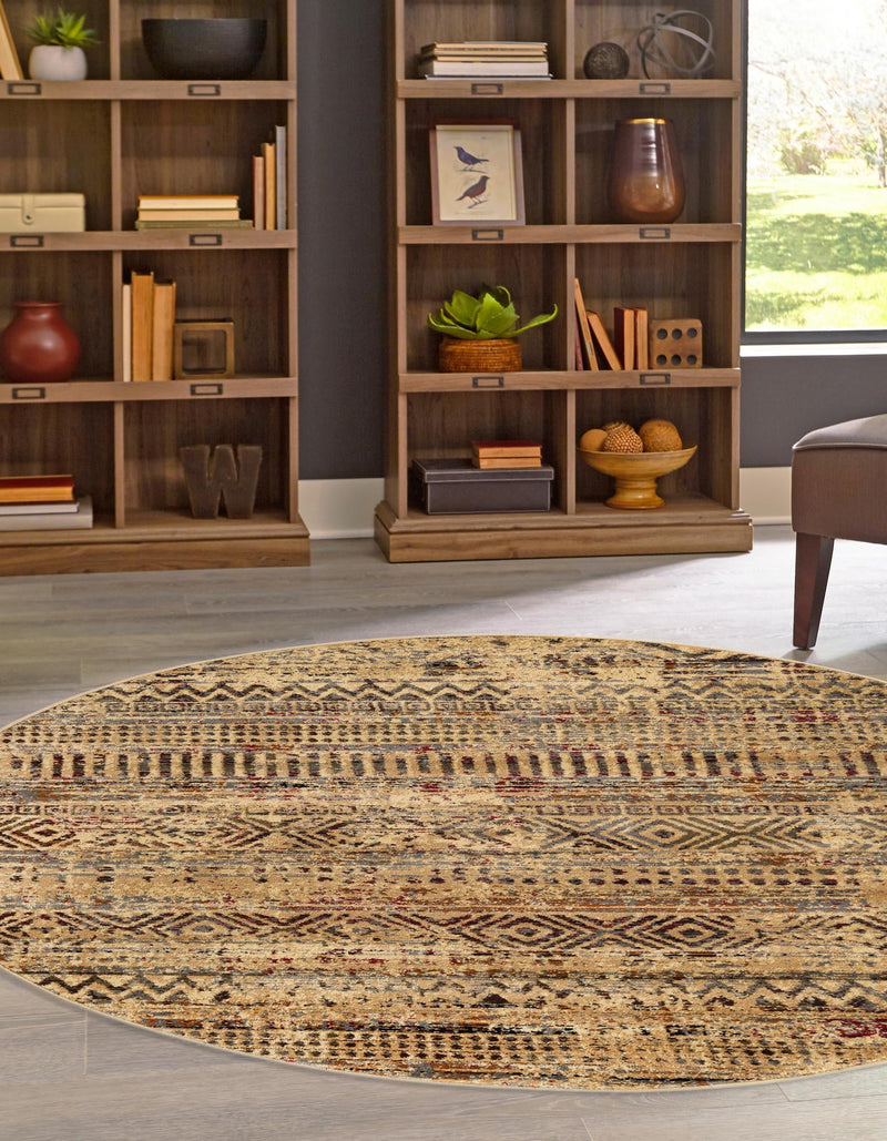 Neptune Elegance Collection Area Rug - Nereid Round Beige lifestyle 83
