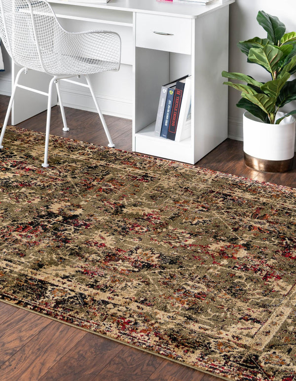 Neptune Elegance Collection Area Rug - Galatea (Green) Rectangle Green lifestyle 3